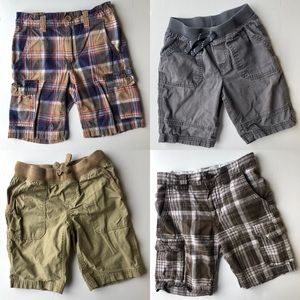 Lot/bundle of 4 Boy's Plaid & Cargo Shorts